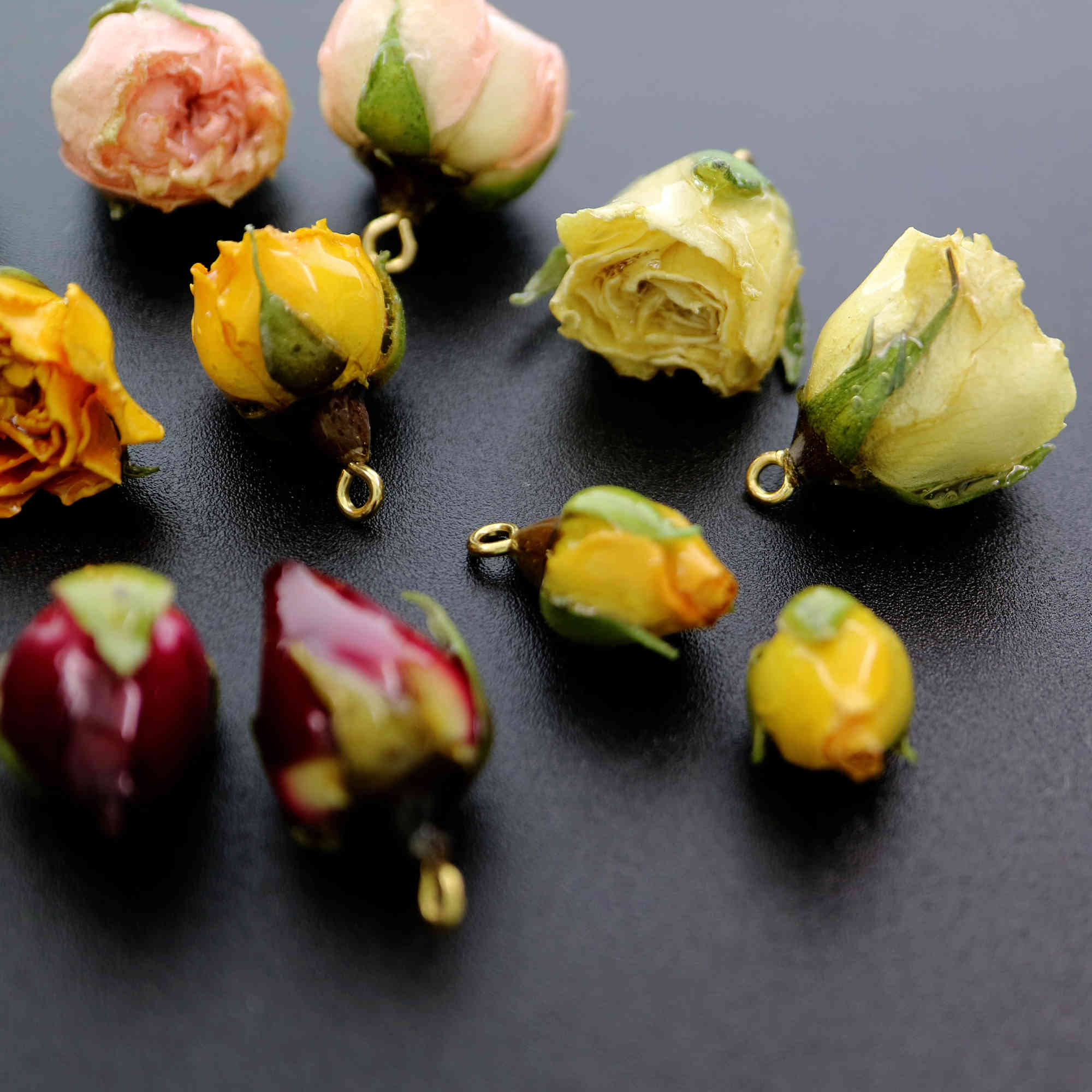 5Pcs 15-20MM Real Pink Preserved Dry Rose Flower with Epoxy Filled DIY Earrings Charm Supplies 1800397 - Click Image to Close